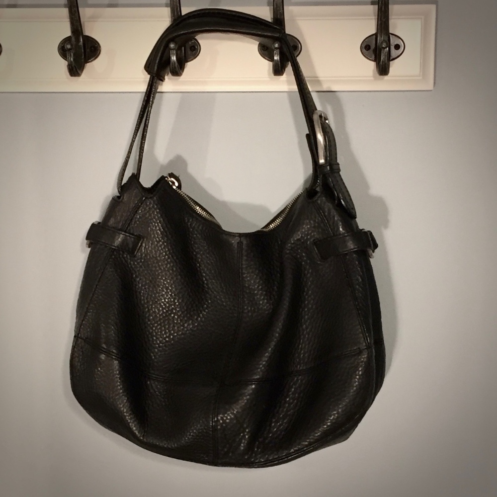 Cole Haan Black Pebble Leather Shoulder Bag